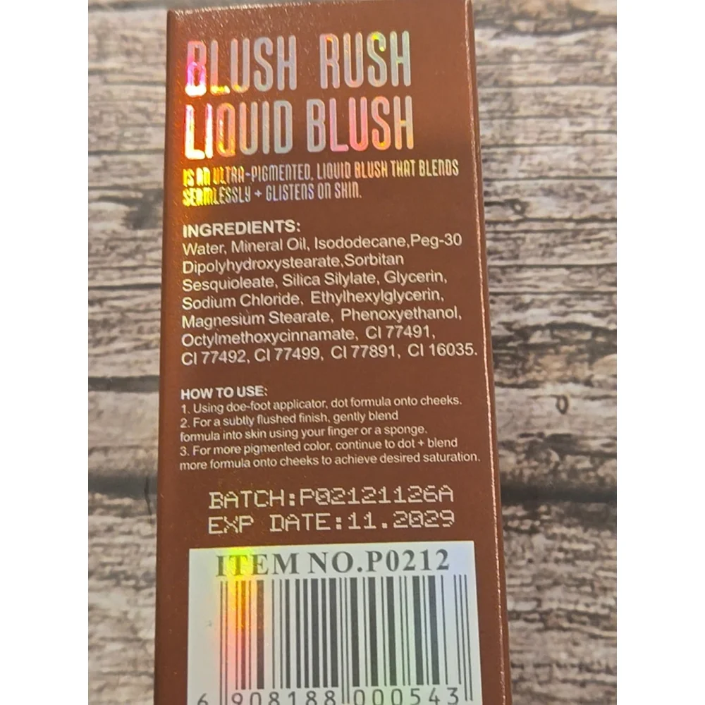 Blush Rush Liquid Blush Grand Prix Red Brown New-Sealed Page Vine Ex 11/29 (219)
